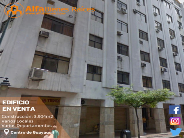 Venta edificio rentero  4.000m2 Centro de Guayaquil. Ecuador